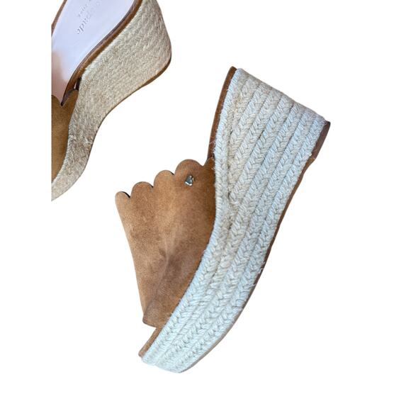 KATE SPADE Tabby Espadrille Wedge Sandals Sz 9.5 EUC $129 MSRP Tan Summer Raffia - Picture 5 of 12